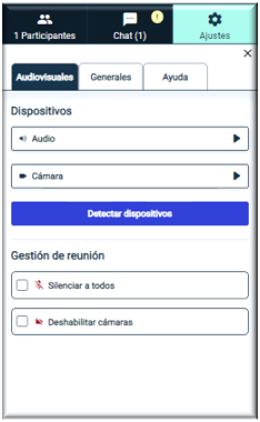 Ventana de ajustes audiovisuales
