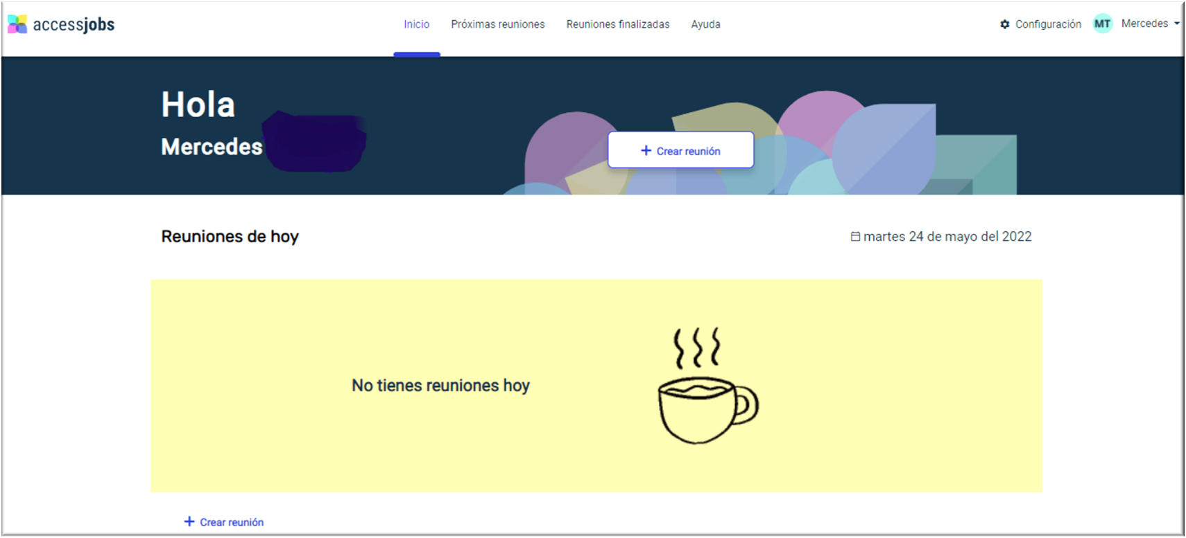 Página de inicio de AccessMeet