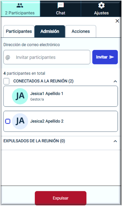 Vista de Admisión