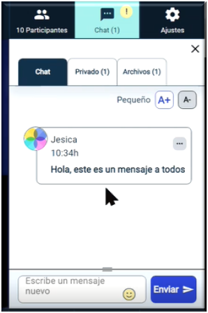 Ventana del chat