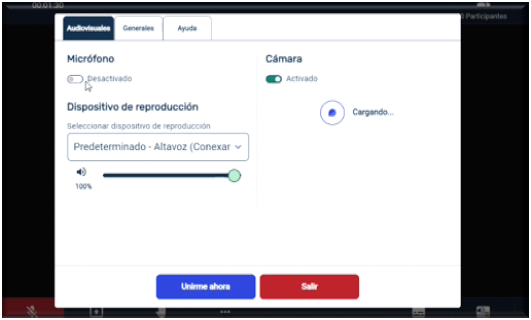 Ventana de ajustes audiovisuales