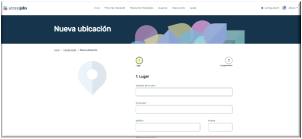 Formulario para crear nueva ubicación