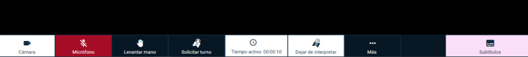 Botones disponibles para el intérprete